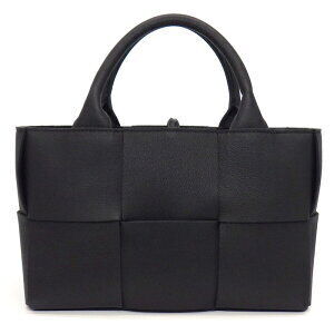Bottega Veneta Arco Tote Maxi Intrecciato Handbag Black Lambskin